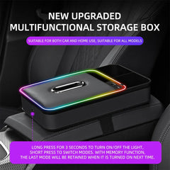 Car Center Console Armrest Storage Box With LED Ambient Light Cup