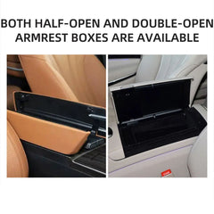 Car Center Console Armrest Storage Box With LED Ambient Light Cup