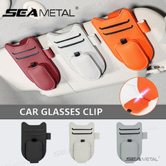 Luxury Car Visor Glasses Clip – Magnetic 3-in-1 Sunglasses Holder with Card Slot