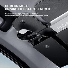 Luxury Car Sun Visor Organizer – PU Leather Multi-Pocket Storage Bag with Glasses Holder