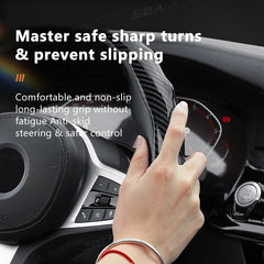 Carbon Fiber Steering Wheel Cover – Non-Slip Anti-Scratch Protection for 37–39cm Wheels