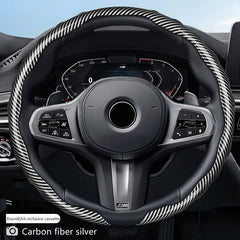 Carbon Fiber Steering Wheel Cover – Non-Slip Anti-Scratch Protection for 37–39cm Wheels