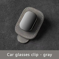 Metal Car Glasses Holder Clip – Wear-Resistant Suede Sunglasses Hanger with Soft Sponge Cushion