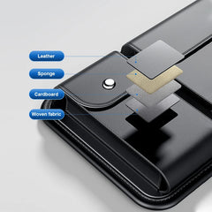 Luxury Car Sun Visor Organizer – PU Leather Multi-Pocket Storage Bag with Glasses Holder