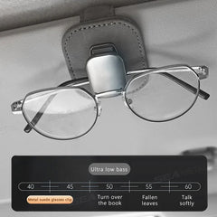 Compact Alloy Car Visor Glasses Holder – Premium Suede Sunglasses Mount