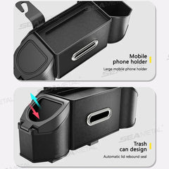 Car Back Seat Organizer – Multifunction Storage Box with Cup Holder, Trash Bin & Phone Mount