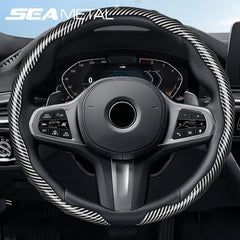 Carbon Fiber Steering Wheel Cover – Non-Slip Anti-Scratch Protection for 37–39cm Wheels