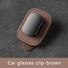 Compact Alloy Car Visor Glasses Holder – Premium Suede Sunglasses Mount
