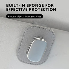 Compact Alloy Car Visor Glasses Holder – Premium Suede Sunglasses Mount