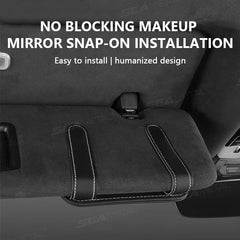 Clip para Gafas de Sol para Visera de Coche – Soporte de Gafas de Sol de Cuero PU Antiarañazos con Ranura para Tarjetas