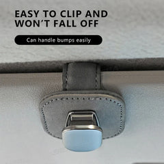 Metal Car Glasses Holder Clip – Wear-Resistant Suede Sunglasses Hanger with Soft Sponge Cushion