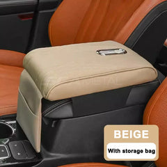 Car Armrest Box Cover – Memory Foam Center Console Extension Cushion with Tissue Holder