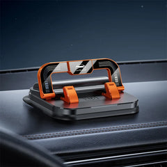 Dashboard Car Phone Holder – 360° Rotation Head-Up Mount with Anti-Slip Base & Number Plate
