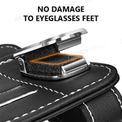 Clip para Gafas de Sol para Visera de Coche – Soporte de Gafas de Sol de Cuero PU Antiarañazos con Ranura para Tarjetas