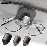Compact Alloy Car Visor Glasses Holder – Premium Suede Sunglasses Mount