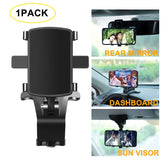 Universal Car Mobile Phone Holder – Clip-On Mount for Dashboard & Rear View Mirror