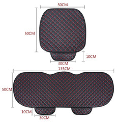 Universal PU Leather Auto Seat Cushion – Protective Cover with Storage Pocket
