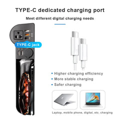 Car Seat Crevice Storage Organizer – Built-In 220V Inverter & 4 USB QC3.0 Fast Charging Ports