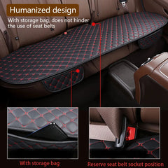Universal PU Leather Auto Seat Cushion – Protective Cover with Storage Pocket