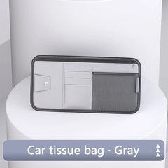 9-in-1 Car Sun Visor Organizer – PU Leather Zipper Storage Bag with Glasses & Card Holder