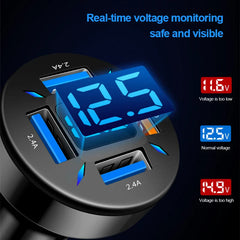 66W Car Cigarette Lighter Charger – 4-Port Fast Charging for iPhone, Xiaomi, Samsung