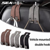 Premium Car Headrest Hook – Suede Rear Seat Dual Alloy Hanger with 20KG Load Capacity