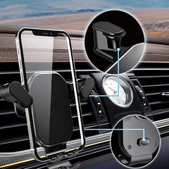 Gravity Car Phone Holder – Air Vent Hook Mount with 360° Rotation for One-Hand Operation