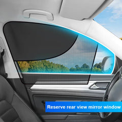 Magnetic Car Window Sun Shades (2Pcs) – Double Layer Privacy UV Protection Curtain