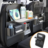 Auto Achterbank Organizer van PU-leer – 9-in-1 Opbergsysteem met Gaasvak & Tissuehouder