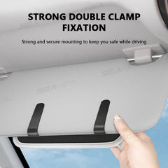 Car Glasses Case – Wear-Resistant PU Leather Sunglasses Holder with Hook & Loop Fastener