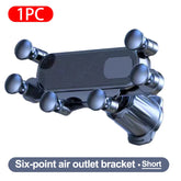 Air Vent Car Phone Holder – 6-Joint 360° Gravity Mount Stable Hook for 4.7–7 Inch Phones