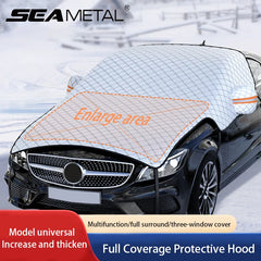 Upgraded Large Car Window Snow Cover – Universal Windshield Snow Shield with Hood Protection