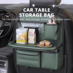 8-in-1 Car Seat Back Organizer with Foldable Tray – Waterproof Wear-Resistant Storage Bag