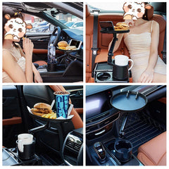 3-in-1 Car Cup Holder Extender with Tray – Adjustable 6–9cm Base Anti-Slip Design