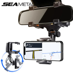Car Rearview Mirror Phone Holder – Stable Anti-Shake 360° Rotation Navigation Mount