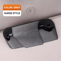 Premium Cowhide Sun Visor Glasses Holder – Wear-Resistant Leather Sunglasses Storage Case for Car