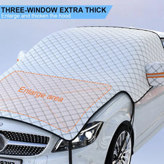 Upgraded Large Car Window Snow Cover – Universal Windshield Snow Shield with Hood Protection