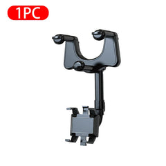 Universal Rearview Mirror Car Phone Holder – 360° Anti-Shake Stable Mount for 3–7 Inch Smartphones