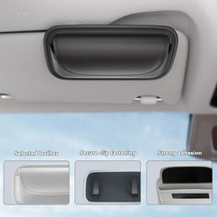 Car Glasses Case – Wear-Resistant PU Leather Sunglasses Holder with Hook & Loop Fastener