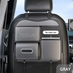 6-in-1 Car Seat Back Organizer – Premium PU Leather Storage Bag with Tissue Holder