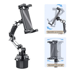 360-Degree Rotating Car Phone & Tablet Holder – Adjustable 6.5–9.5CM Cup Holder Mount
