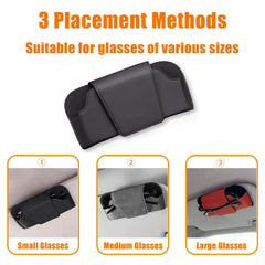 Premium Cowhide Sun Visor Glasses Holder – Wear-Resistant Leather Sunglasses Storage Case for Car