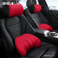 Almohada de soporte cervical y lumbar para coche – Espuma viscoelástica transpirable con funda extraíble