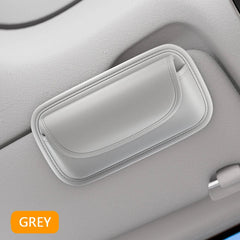 Car Glasses Case – Wear-Resistant PU Leather Sunglasses Holder with Hook & Loop Fastener