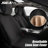 Breathable 100% Linen Car Seat Cover – Cooling Sweat-Absorbing Cushion for SUV & Sedan