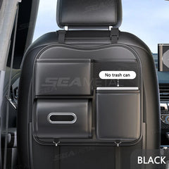 6-in-1 Car Seat Back Organizer – Premium PU Leather Storage Bag with Tissue Holder