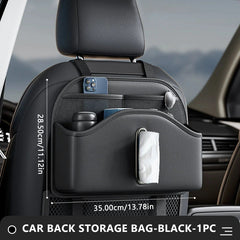 Car Back Seat Organizer – Multi-Functional Seatback Storage Bag with Net Pocket & Tissue Holder