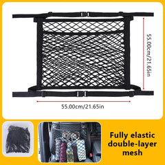 2-Layer Car Mesh Organizer – Universal Seat Storage Net Large-Capacity Cargo Holder
