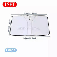 Foldable Car Front Window Sunshade – Summer Cooling UV Protection Curtain
