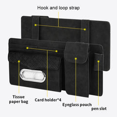 Premium Auto Sun Visor Storage Bag – Multi-Function Organizer with Tissue Holder